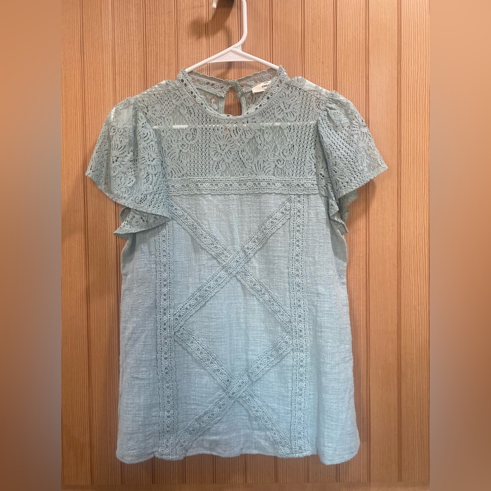 Entro Mint Lace Blouse - Picture 2 of 6
